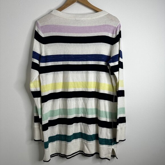 Talbots Sweater Womens Large Multi Color Striped Coastal Casual Preppy - EUC - Picture 10 of 12